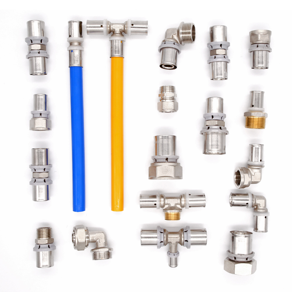 Brass press fittings for pex-al-pex pipe