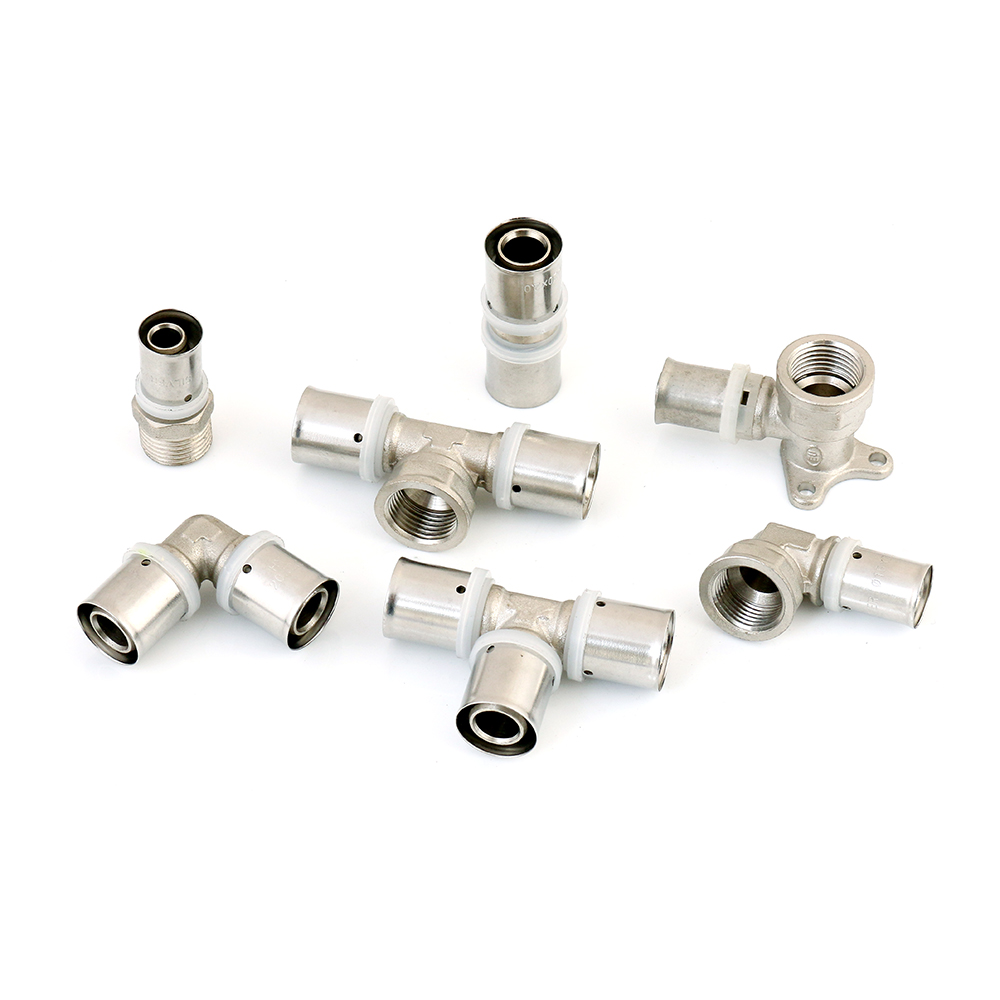 Brass press fittings for pex-al-pex pipe