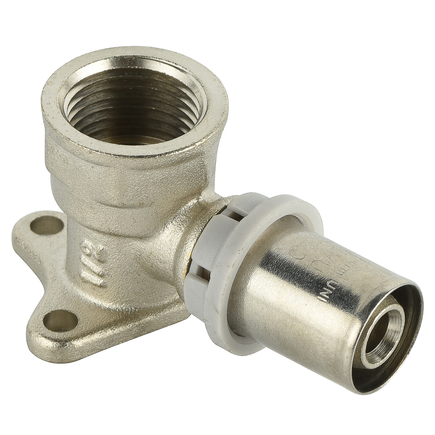 Brass U Type Press Fittings-Elbow female with wallplate